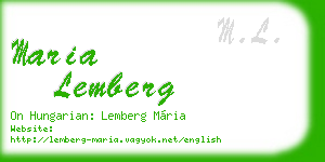 maria lemberg business card
