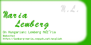 maria lemberg business card